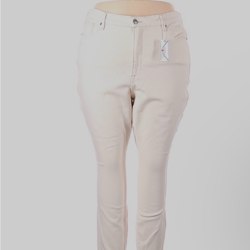 Good American Cream Skinny Jeans
